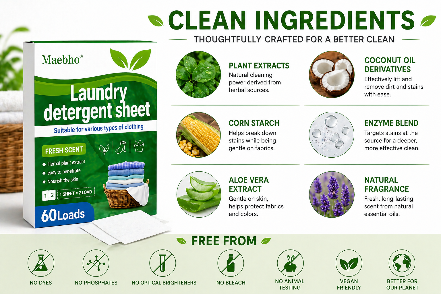 Eco Laundry Detergent Sheets (30 Sheets)