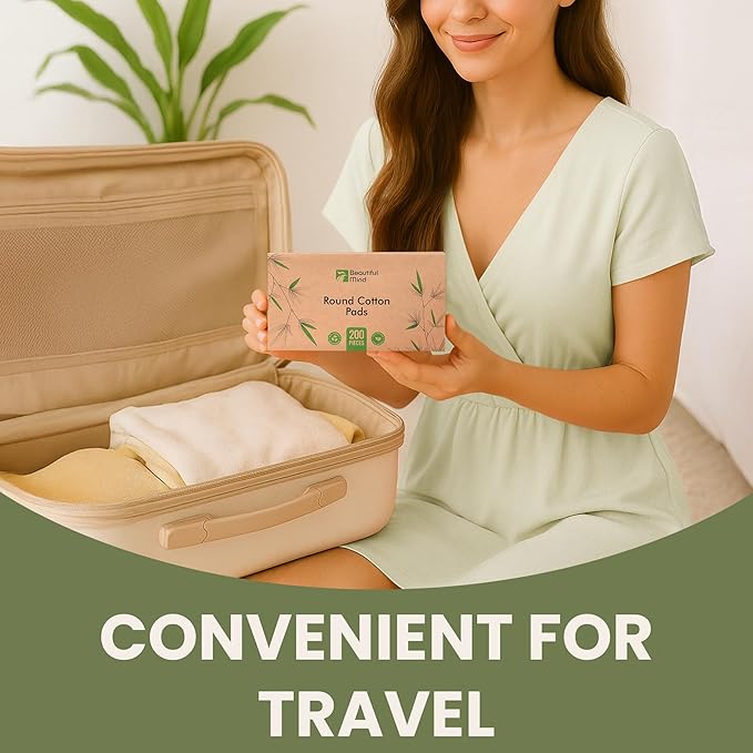 Cotton Round Pads for Face 200 Pack