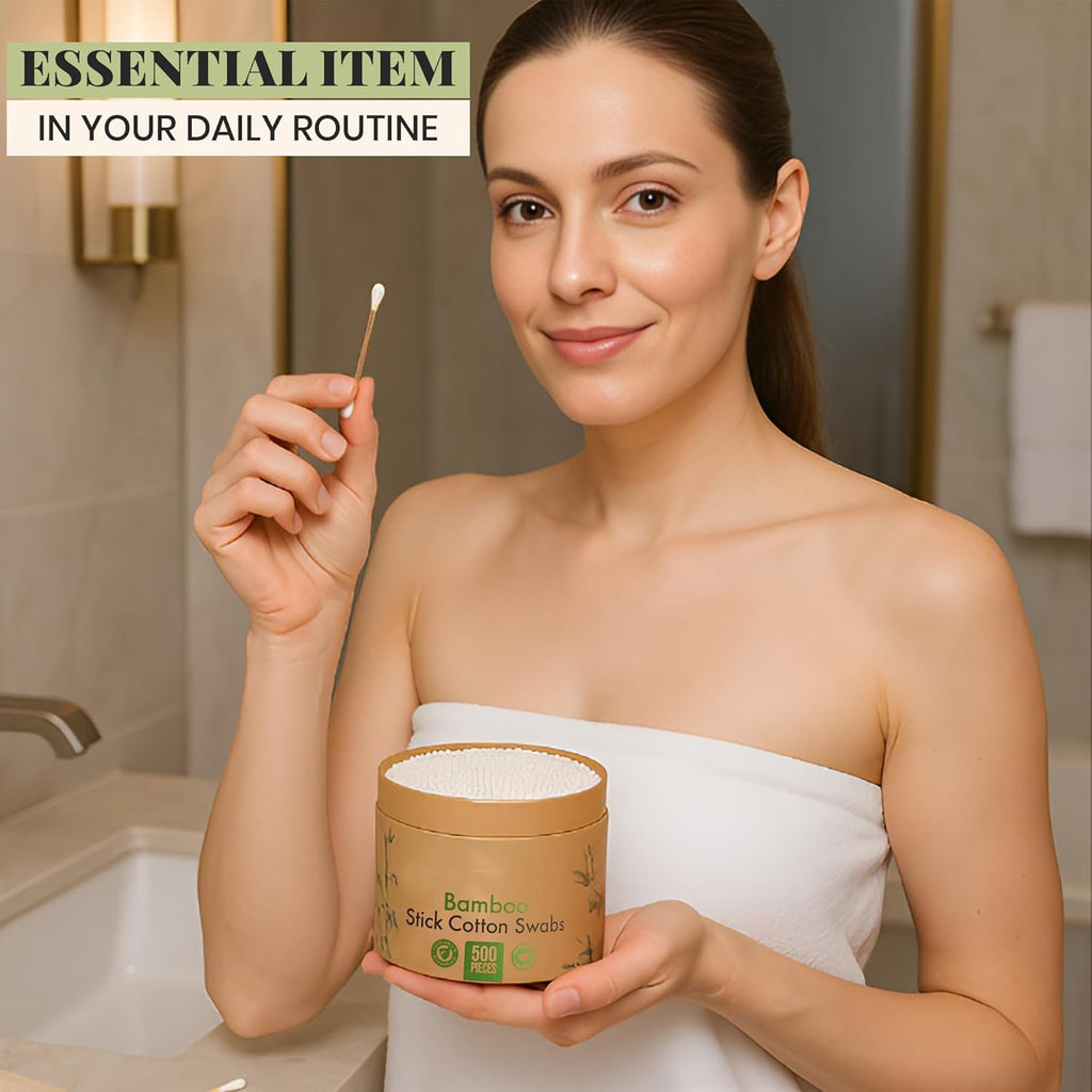Bamboo Cotton Swabs 500 cylinder Pack