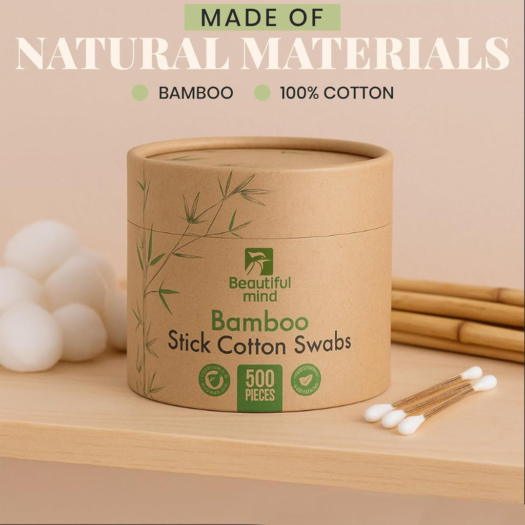 Bamboo Cotton Swabs 500 cylinder Pack