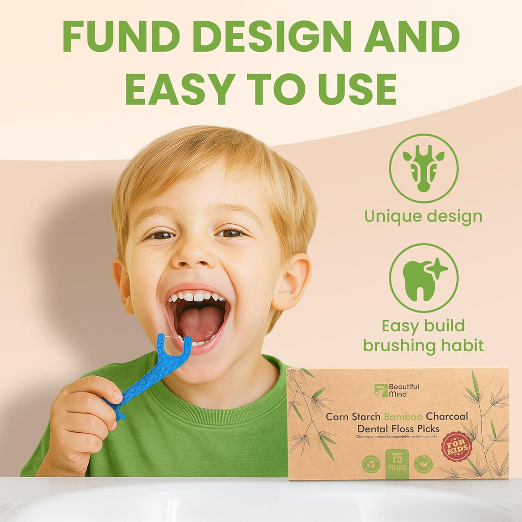 Dental Floss Picks for Kids 75 Pack