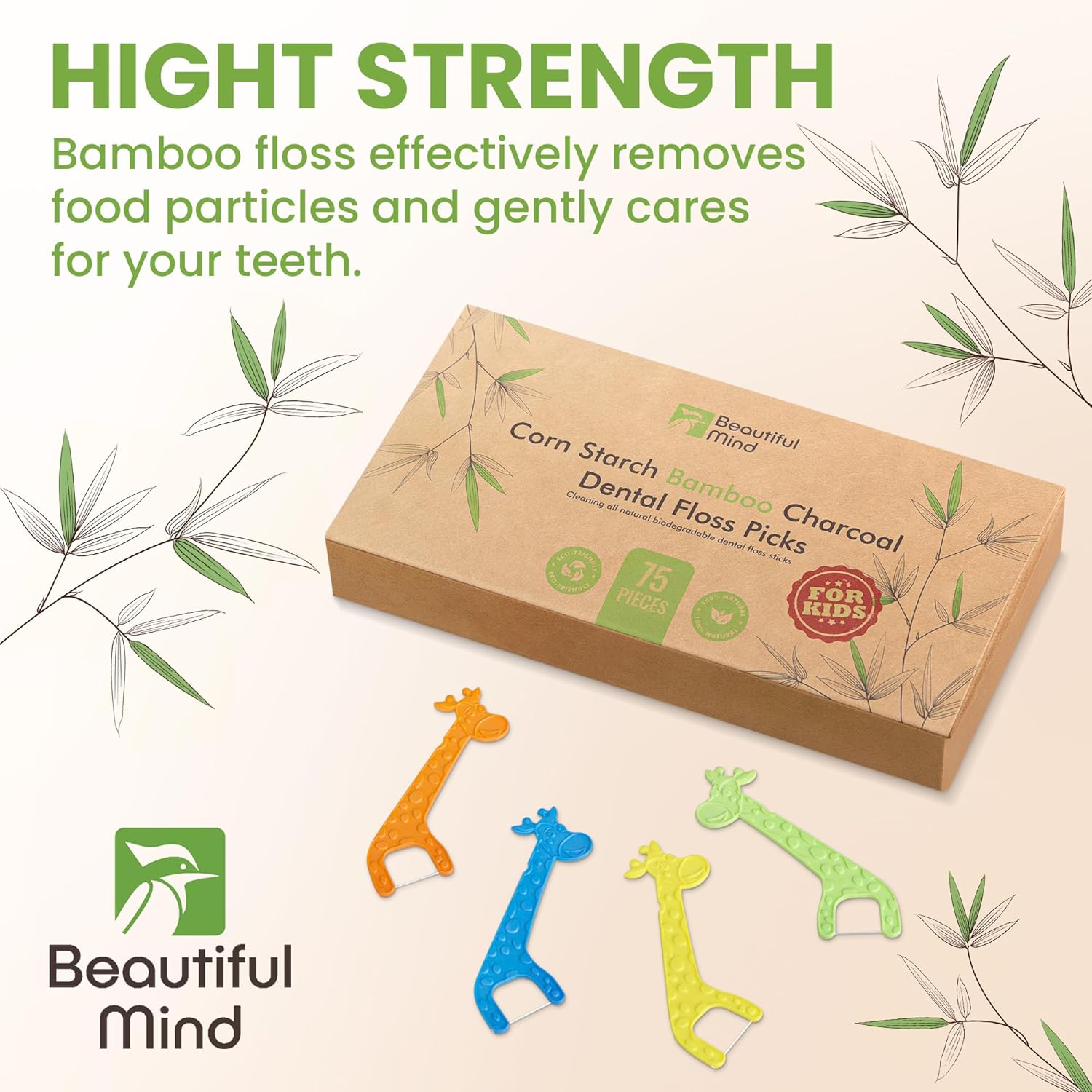 Dental Floss Picks for Kids 75 Pack