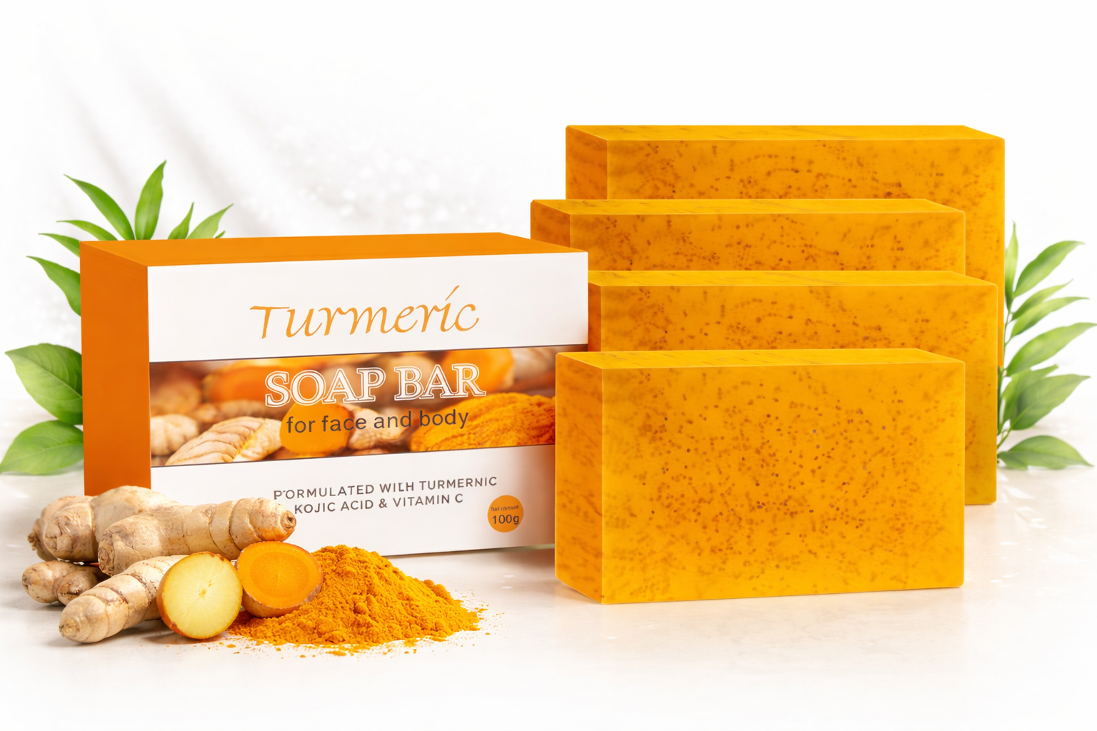 Turmeric Soap Bar for Face & Body (5 Pack)