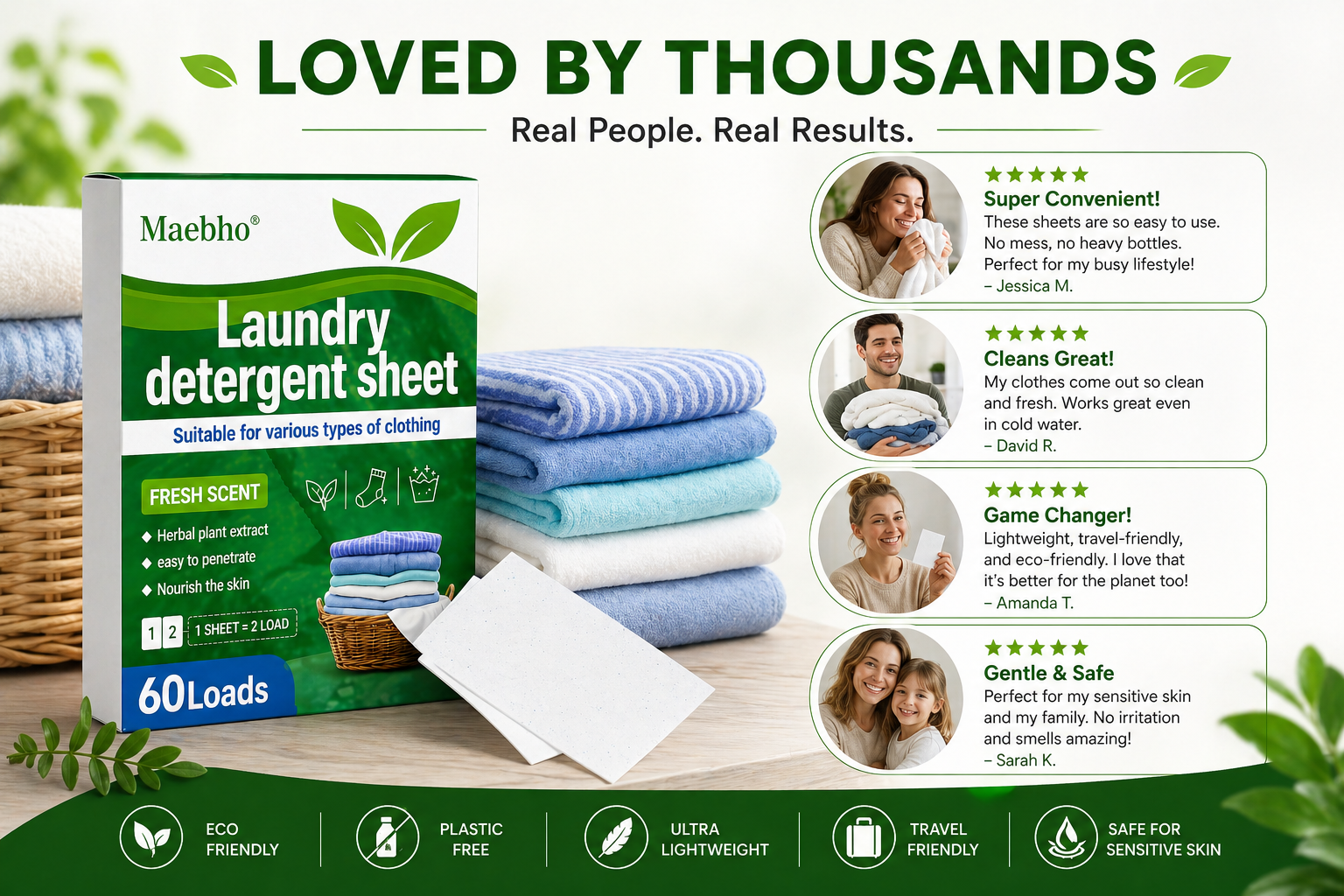 Eco Laundry Detergent Sheets (30 Sheets)