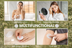 Multifunctional product being used for applying lotion, removing makeup, nail polish removal, and first aid.