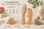 Baby Hair Brush & Wooden Comb Set (2 Pack)