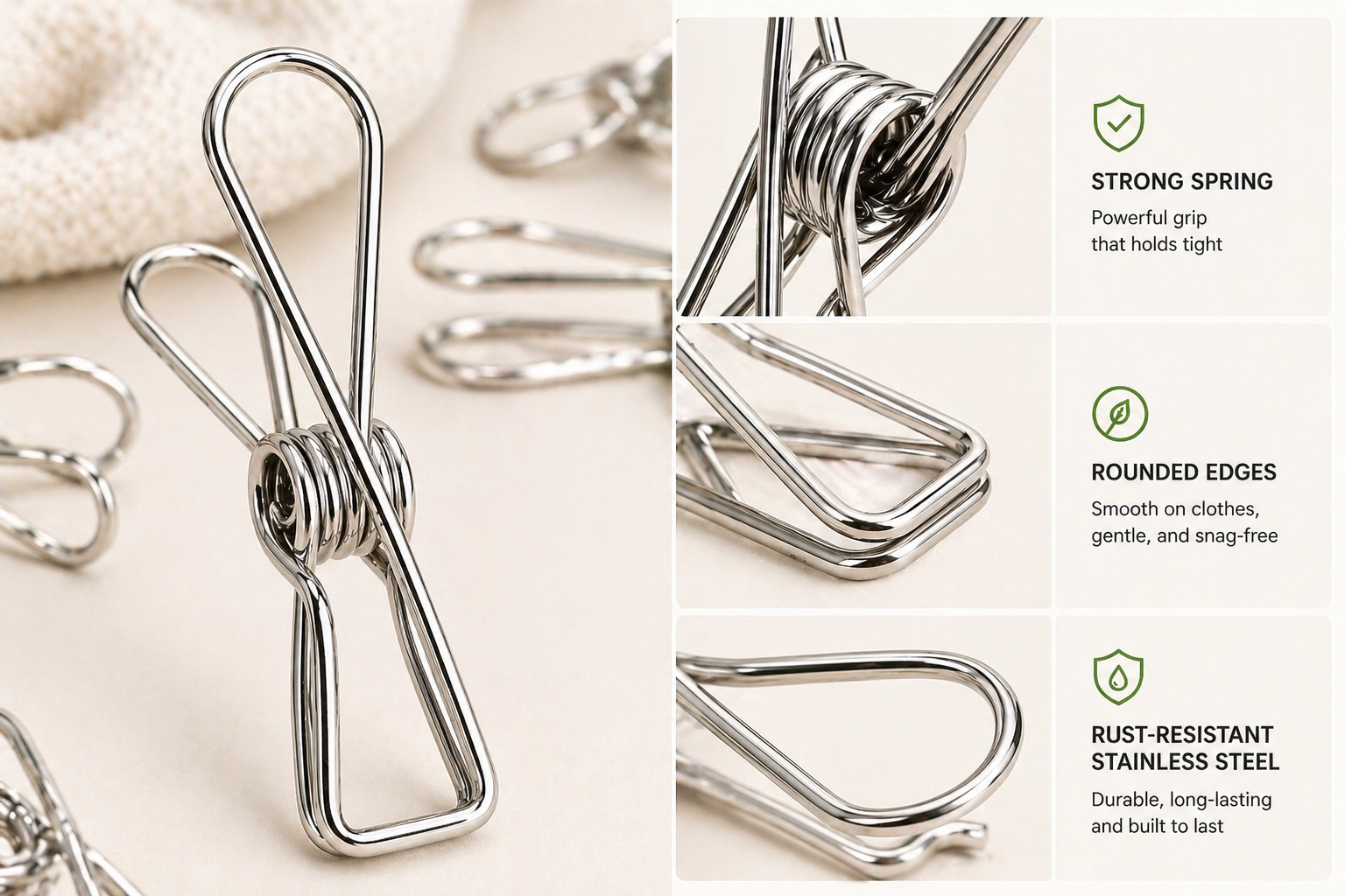 Metal clothespin with features highlighted on a white background